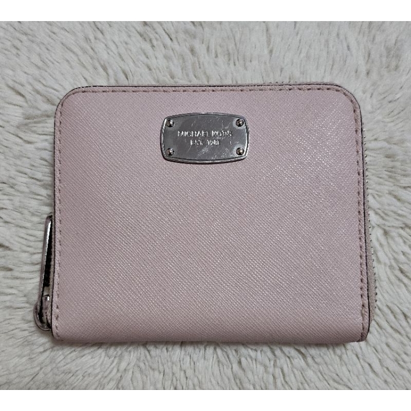 Michael Kors Jet Set Saffiano Leather Wallet Dompet Michael Kors Pink