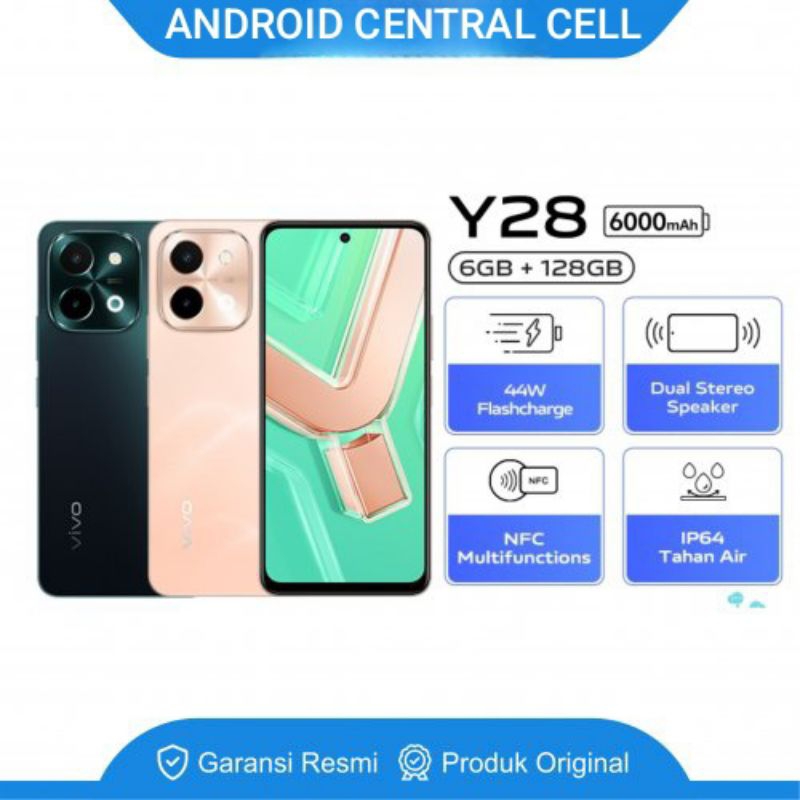 NEW VIVO Y28 RAM 8/256GB NFC, IP64, CAM 50MP GRS RESMI