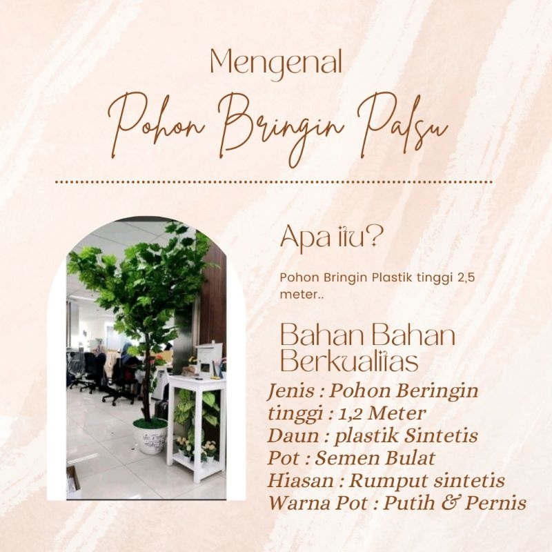Pohon Bringin plastik tinggi 2,5 meter