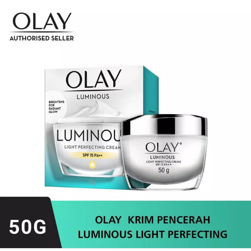 Day Luminous Light Perfecting Cream SPF 15- Moisturizer Mencerahkan Kulit Wajah dan Olay Luminous Li