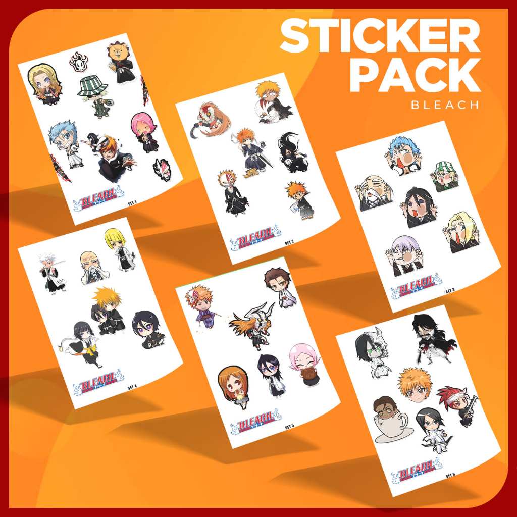 Sticker / Stiker Pack Edisi Bleach Untuk Handphone, Laptop, Tablet, Ipad, Helm, Sepeda, dll