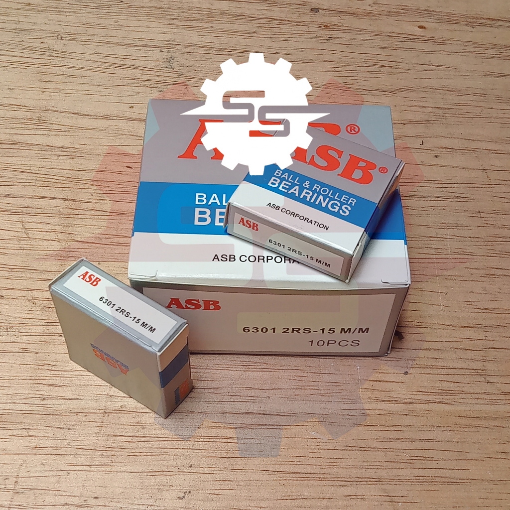 Bearing/Laher/laker 6301 2rs as 15mm ASB ORIGINAL (ISI 10PCS/ 1PACK)