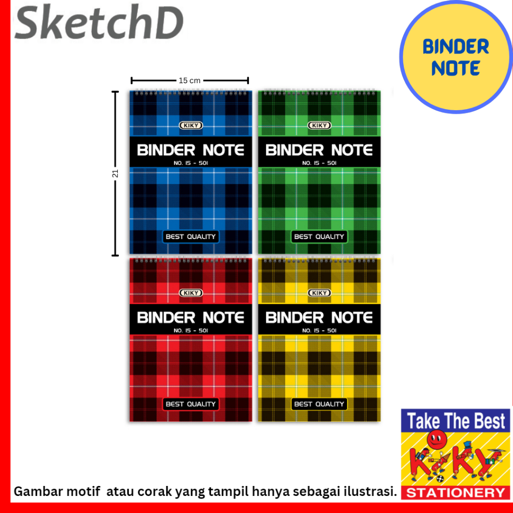 

Buku Catatan - Binder Note book Spiral atas Kiky A5