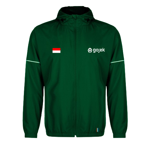 jaket taslan gojek gofood terbaru jaket windbreakers gofood gojek waterproof jaket zipper kupluk goj