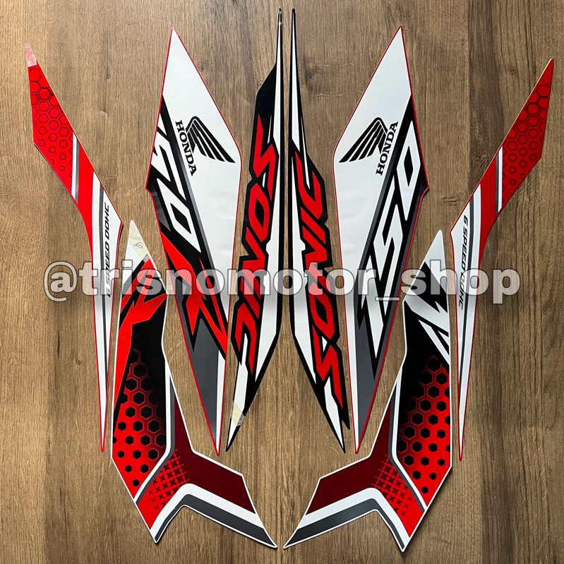 striping honda sonic 150 r 2019 hitam merah polet body lis list SONIC standar terbaik trisnomotorsho