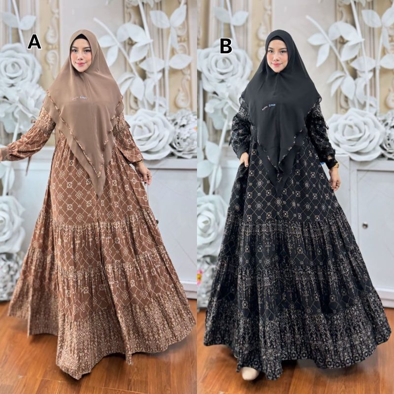 Gamis Printing Homey Syar'i Branded Zulaikha Original By Poppy