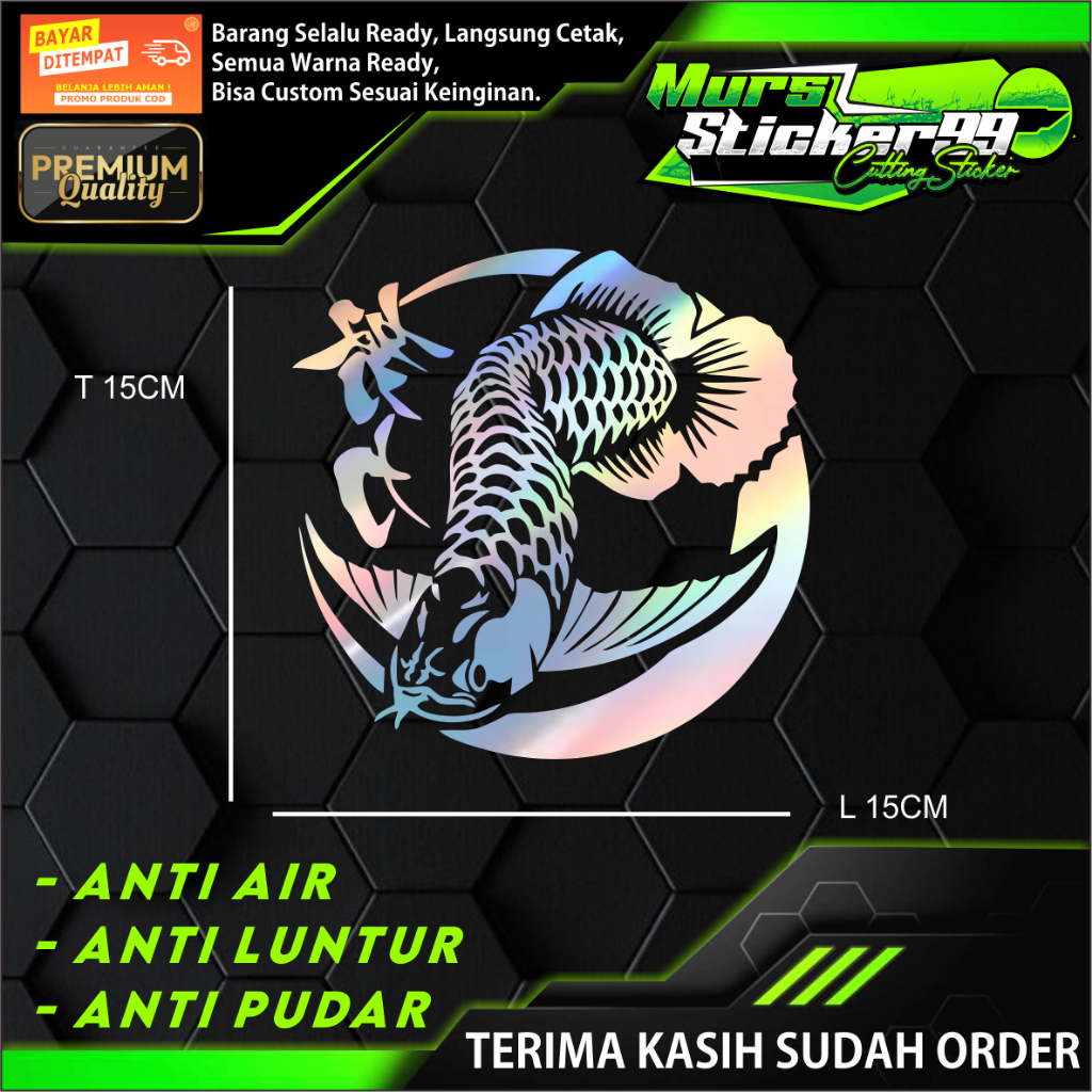 Sticker Cutting IKAN ARWANA CINA IKAN ARWANA