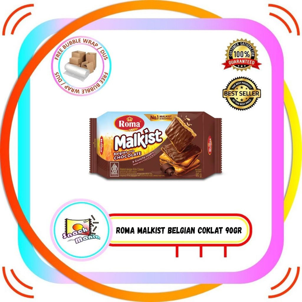 

Roma Malkist Belgian Chocolate 90 gr Gabin Gaben Cokelat