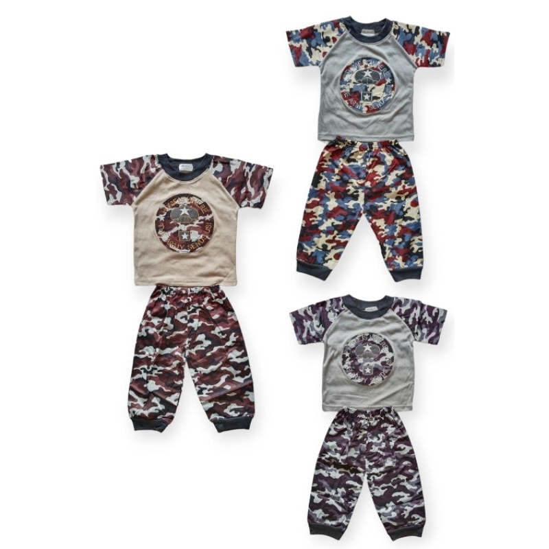 Setelan kaos anak laki laki usia 6-12 bulan / Setelan Amena Doreng H 346