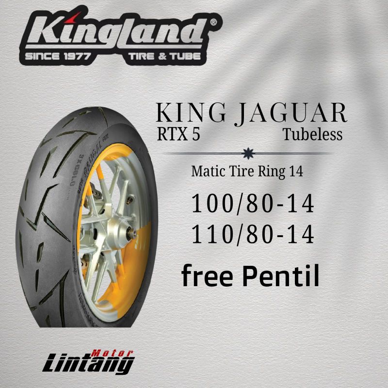 Ban Kingland Jaguar RTX 5 Ring 14 100/80-14 110/80-14 Tubeless Kingland Jaguar RTX 5