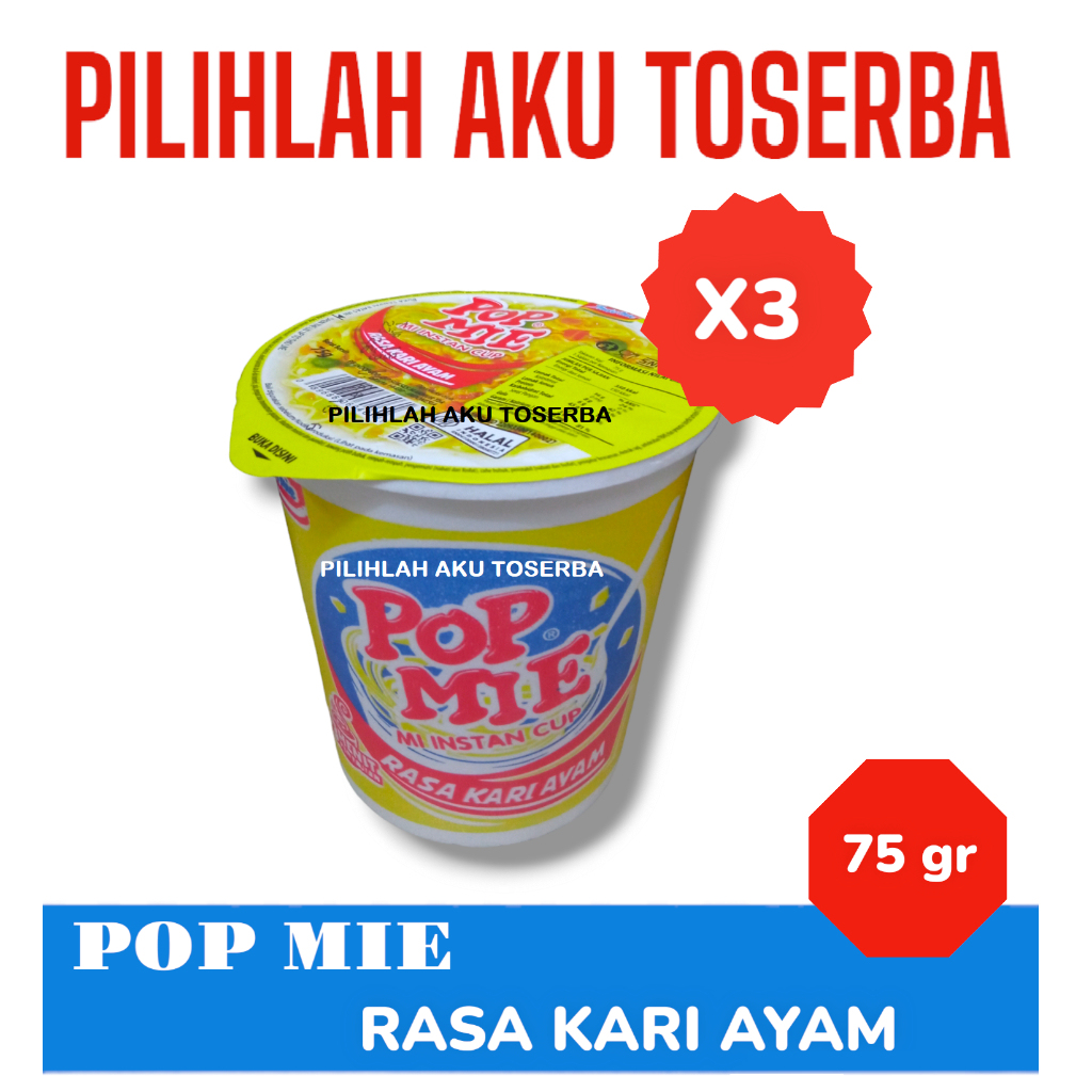 

Mie Instant POP MIE Rebus Rasa KARI AYAM - ( Harga 3 PCS )