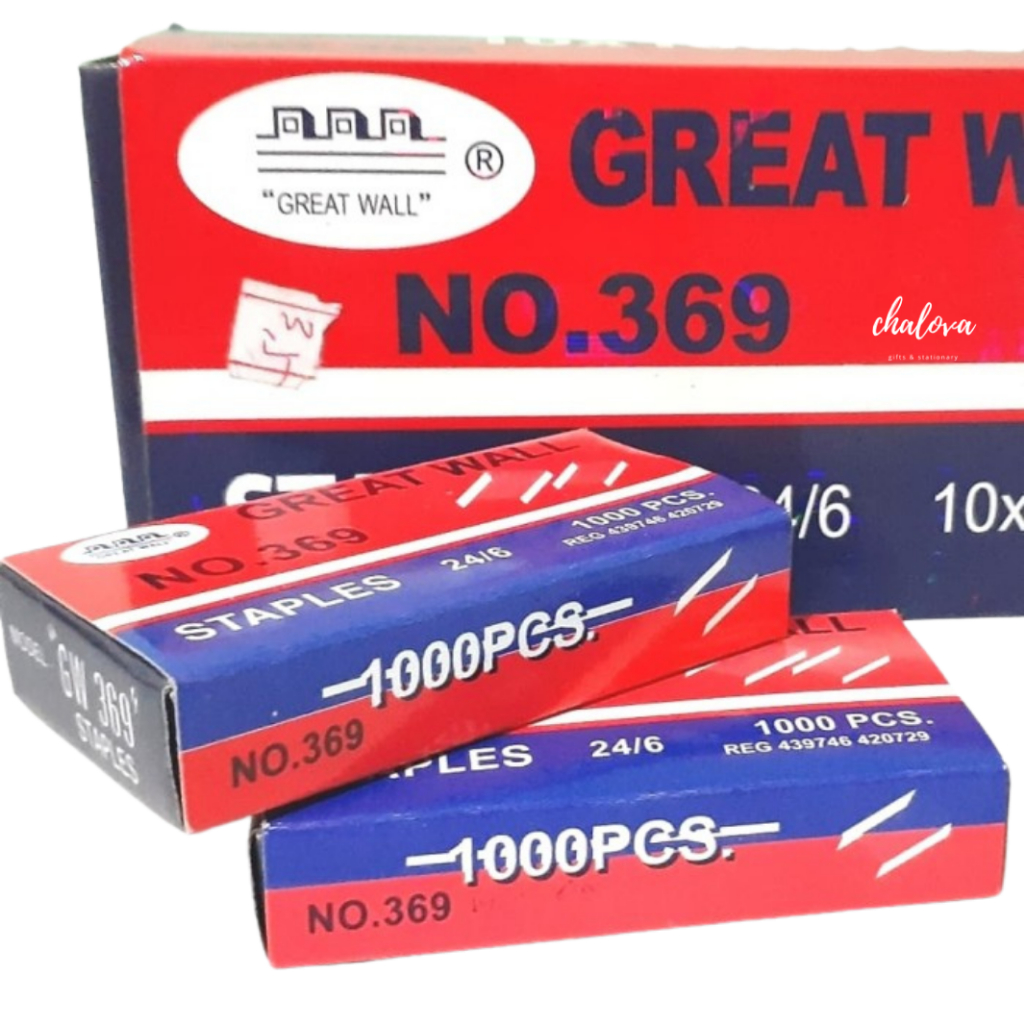 

[PCS] ISI STAPLER NO 369 GREAT WALL BESAR / ISI STAPLES BESAR NO 369 GW / ISI JEPRETAN / ISI HEKTER