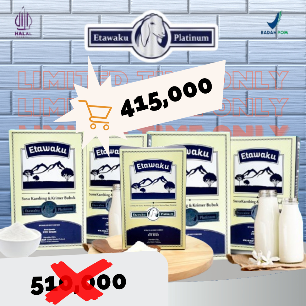 

PAKET SUPER HEMAT 5 BOX | Etawaku Platinum Susu Kambing Etawa ORIGINAL Untuk Sendi dan Pernafasan