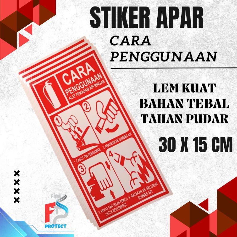 

Stiker tata cara penggunaan apar / stiker panduan apar