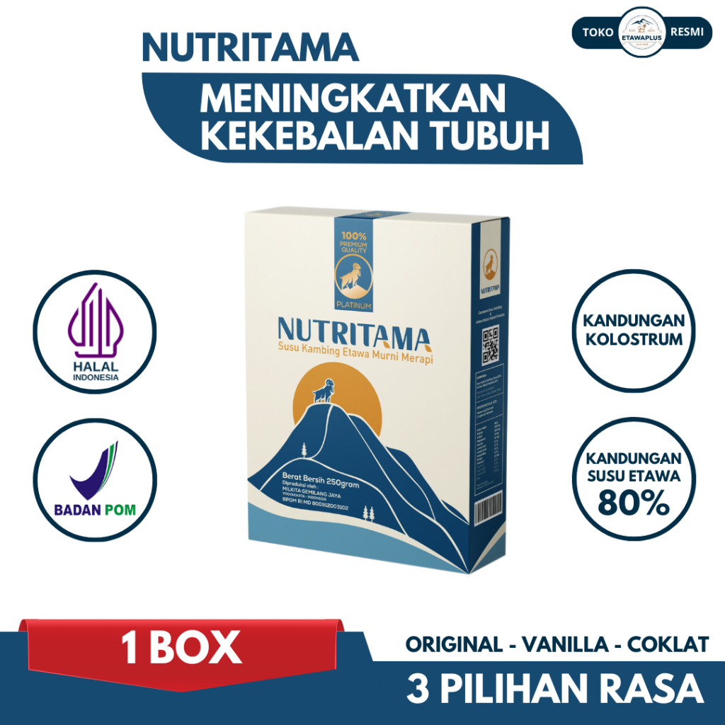 

Nutritama - Paket 1 Box - Susu Kambing Etawa Rasa Jahe 100% Asli Original Tingkatkan Kekebalan Tubuh