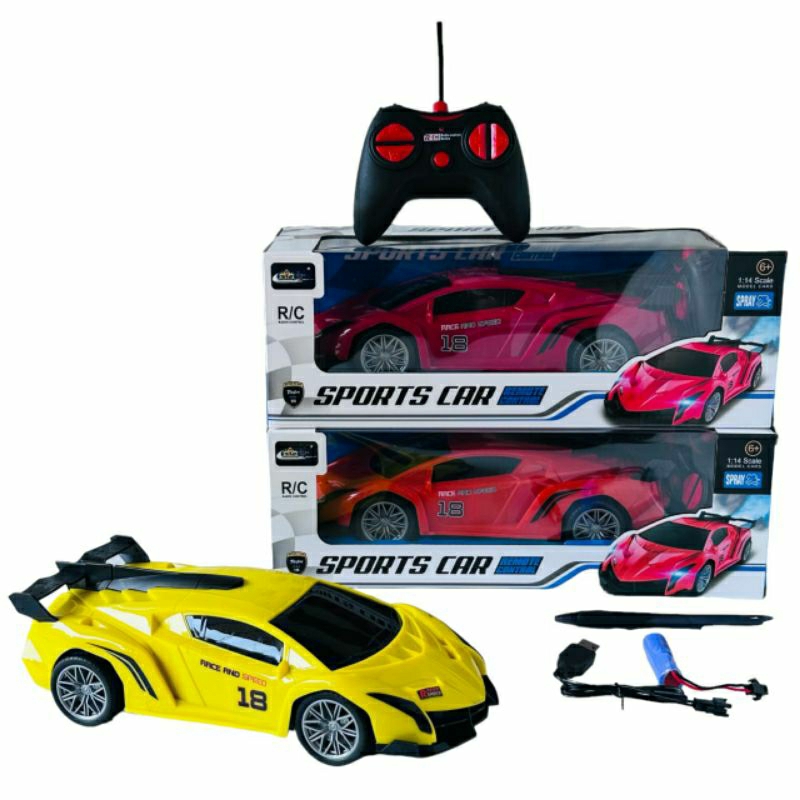 Mobil Rc Mobil sedan sport Spray car keluar Asap Mainan Remot remot Kontrol Control