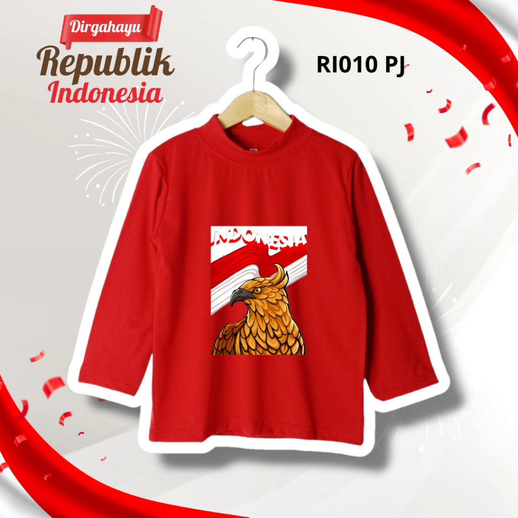 RI010 Atasan Lengan Panjang Turtle Neck - Baju Atasan Kaos Top Hijab Anak Perempuan Laki-laki Kerah 