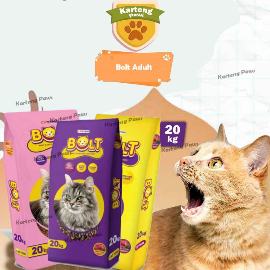 Bolt 20kg Makanan/Pakan Kucing Kering Cat Food Dry