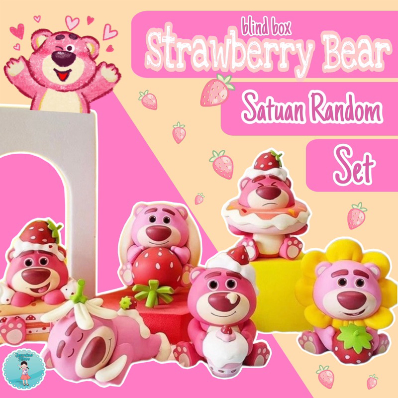 Mainan Anak Figure Blind Box Karakter Lotso/Figure Lotso Blind Box/Action Figure Strawberry Bear/Set