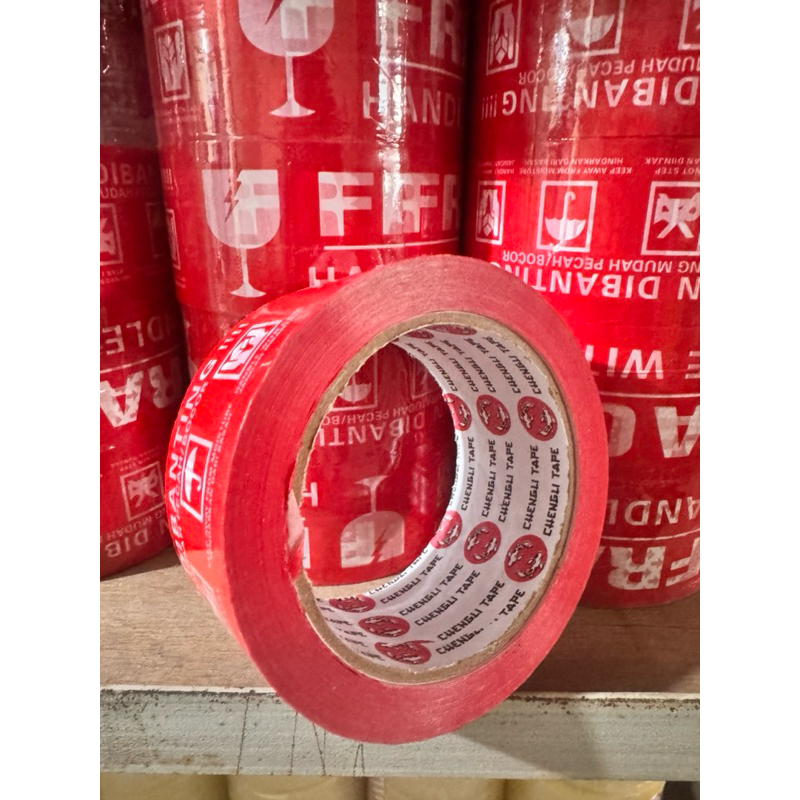 Lakban Fragile Merah 100 yard | Fragile Putih 48mm x 100 yard | Fragile 2inch