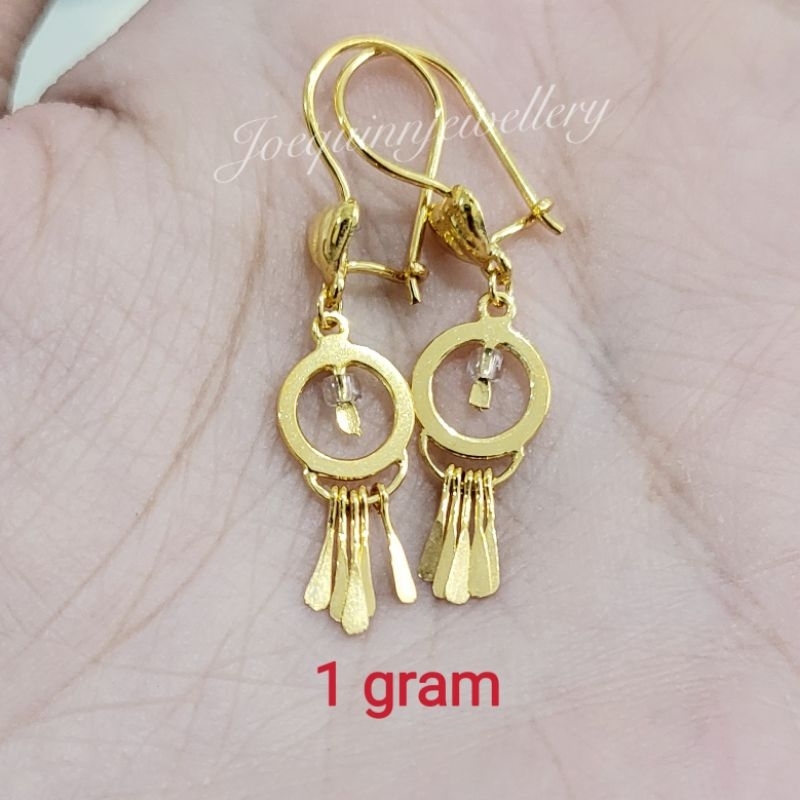 anting 1 gram Mote putih gantung emas muda