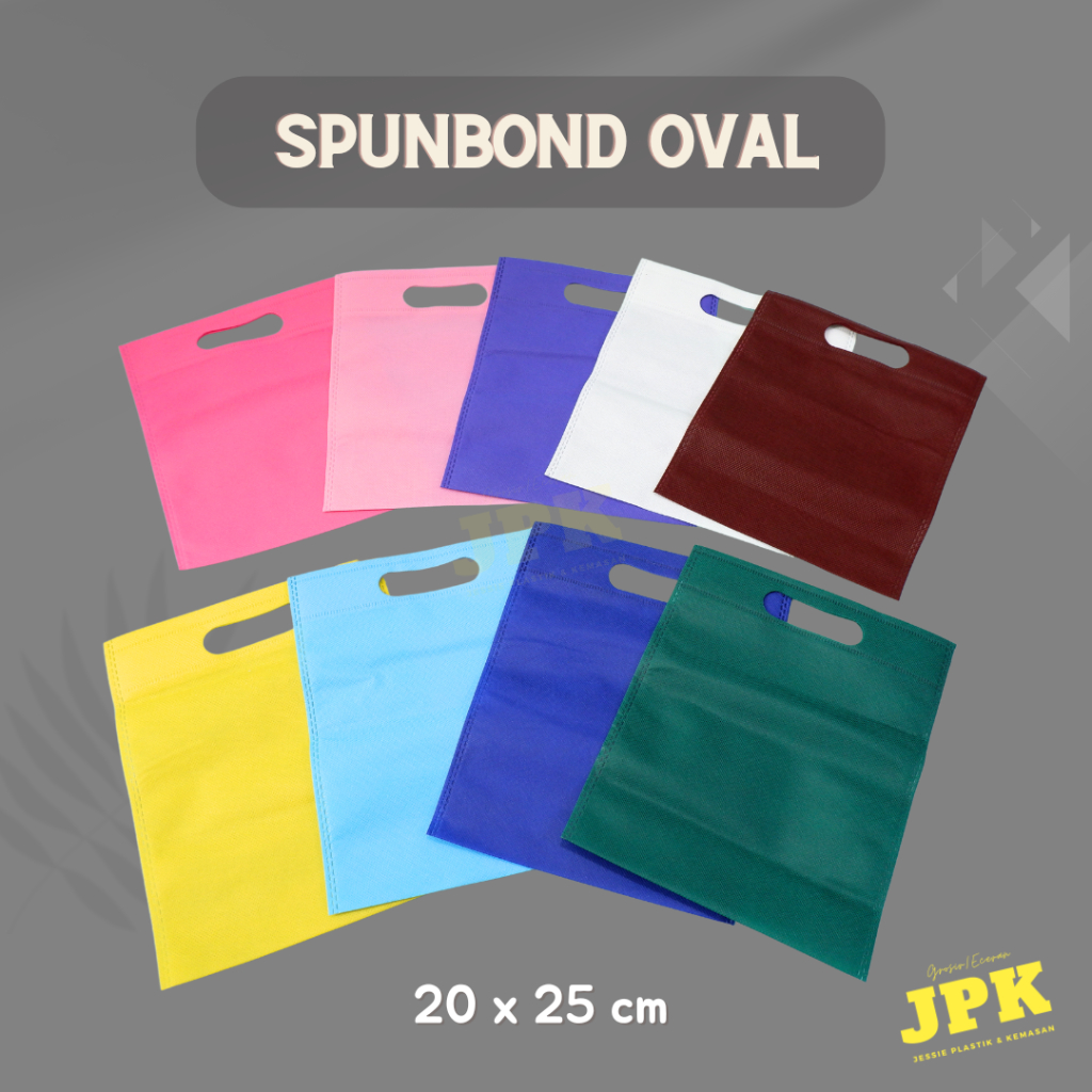 

tas spunbond oval 20 x 25 cm warna-warni @20 pcs