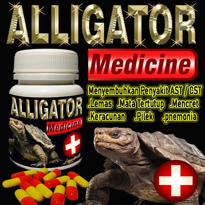 ALLIGATOR MEDICINE OBAT KURA-KURA AIR AST CST LEMAS MATA TERTUTUP MENCRET KERACUNAN PILEK PNEUMONIA 