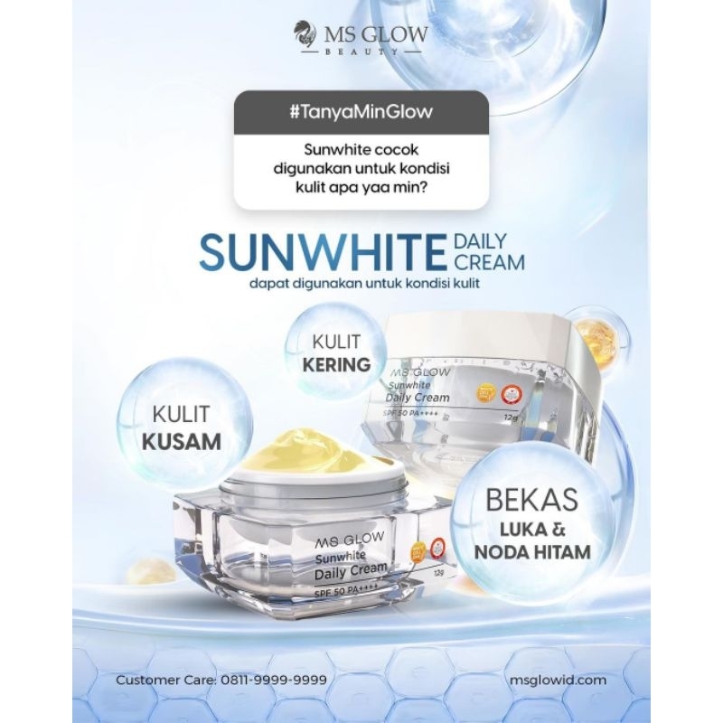 Cream Ms Glow whitening, 1paket cream whitening ORIGINAL MS GLOW