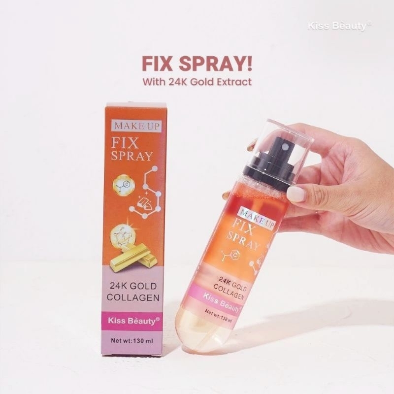 PROMO TERMURAH!! SETTING SPRAY 24K COLLAGEN MAKEUP FIX SPRAY MATTE FLAWLESS FINISH BY KISS BEAUTY 22