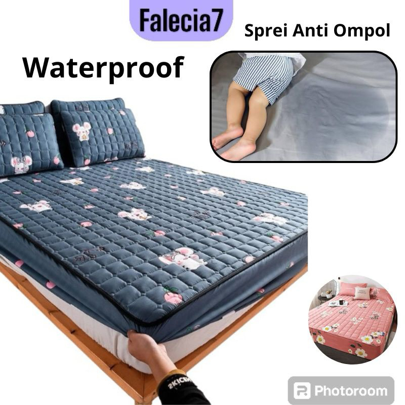 Cod - Falecia7 SPREI OMPOL WATER PROOF ANTI AIR 180x 200 Pekanbaru Sprei alas kasur anak  orang tua 