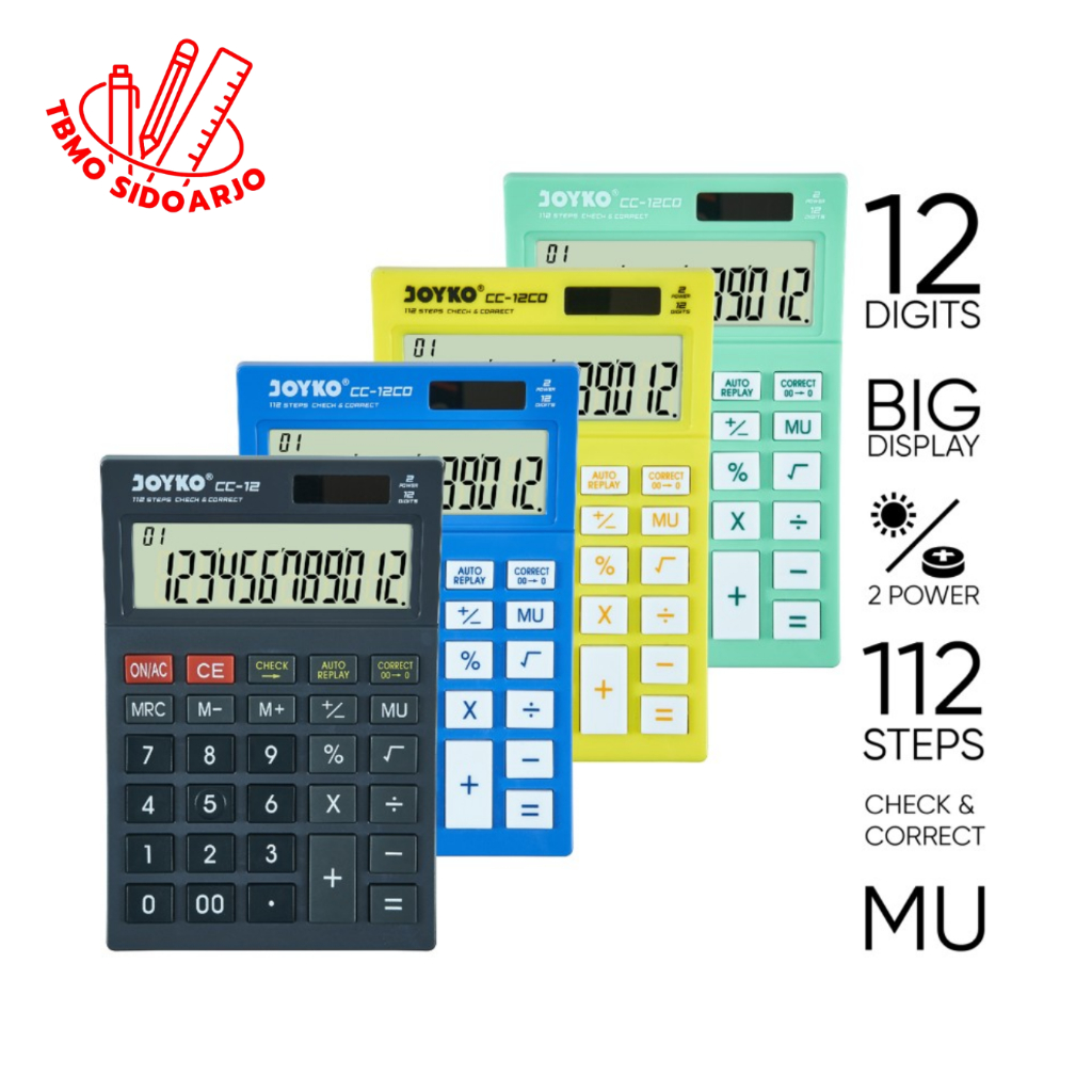 

TBMO Calculator / Kalkulator Joyko CC-12 / 12 Digits / Check Correct