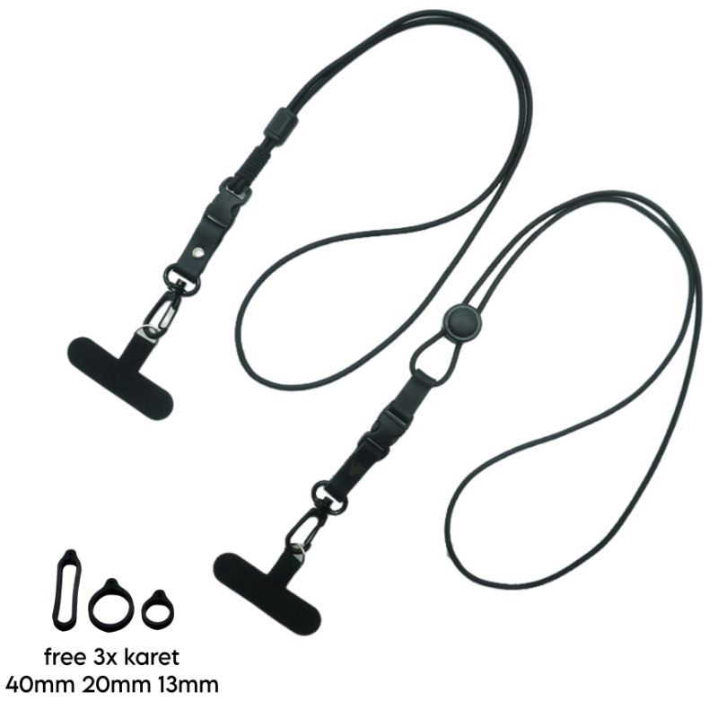 

Lanyard string mix learher gantungan handphone universal