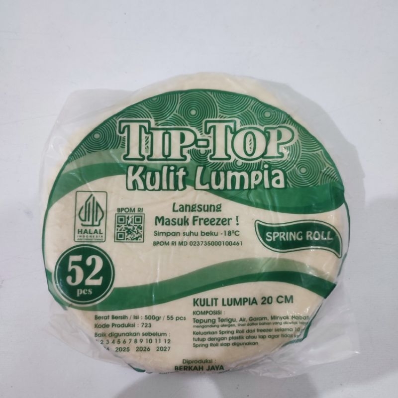 

kulit lumpia TIPTOP TIP TOP TIP-TOP - MEKAR JAYA ABADI - NAUNA isi 50 lembar