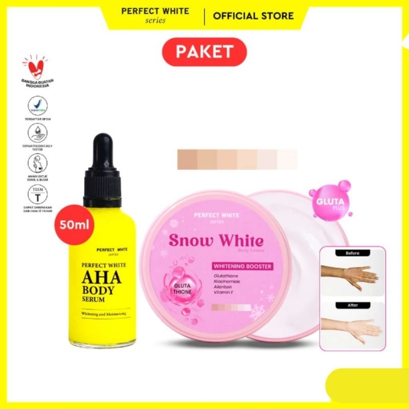 PERFECT WHITE Snow Glow Whitening Booster+Aha BodySerum