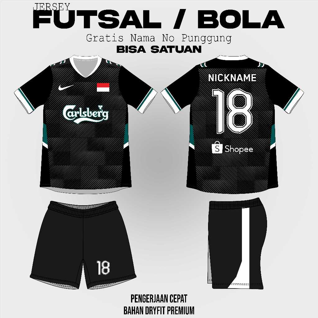 JERSEY SEPAK BOLA / FUTSAL GRATIS NAMA, TEAM, NO , LOGO DAN DESAIN (TAMU)