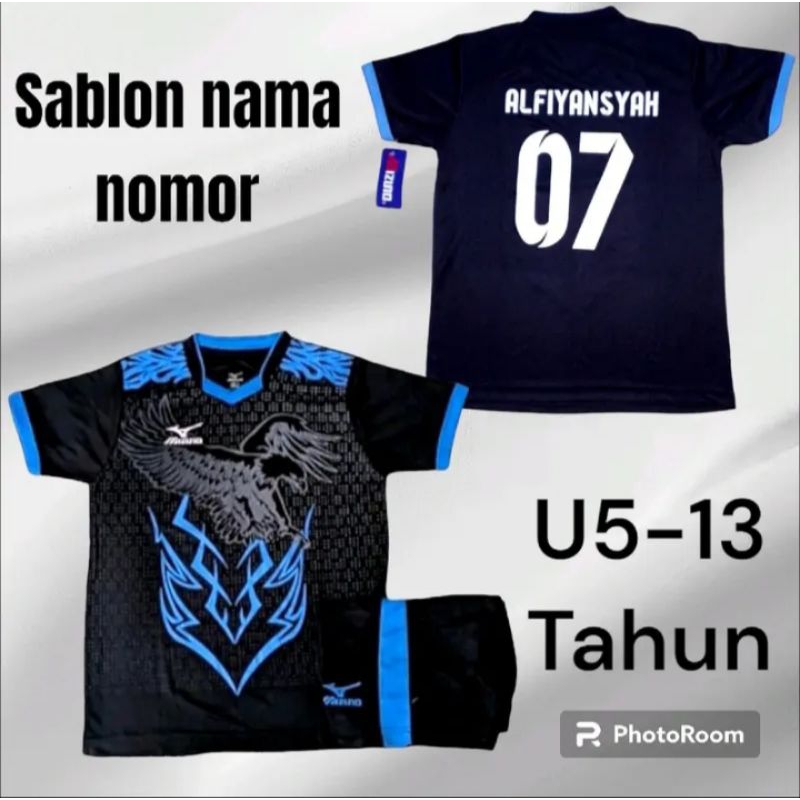 GRATIS SABLON NAMA DAN NOMOR PAKAIAN OLAHRAGA ANAK BAJU FUTSAL ANAK SD/SMP