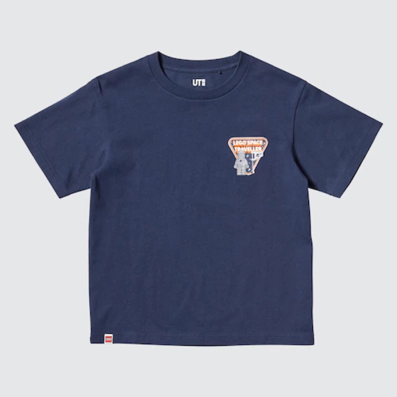 UNIQLO Kids UT T-Shirt Kaos Grafis Lego Anak Laki-Laki Lengan Pendek Navy