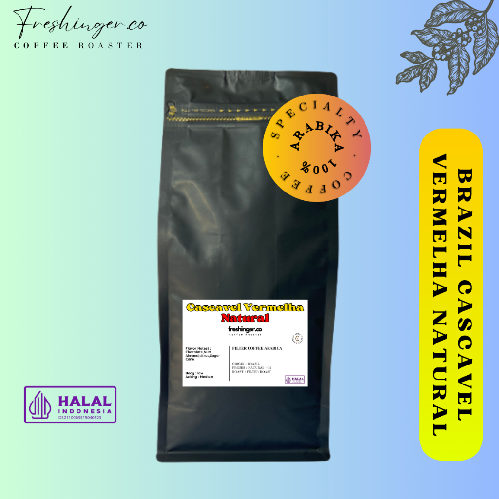 

Kopi Arabika Brazil Cascavel Vermelha Natural Proses ( Specialty Coffee ) 200gram