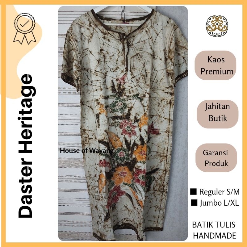 Dress Wanita Daster Kaos Heritage Remaja Daily Baju Rumah Perempuan Batik Tulis Handamde Premium Kek