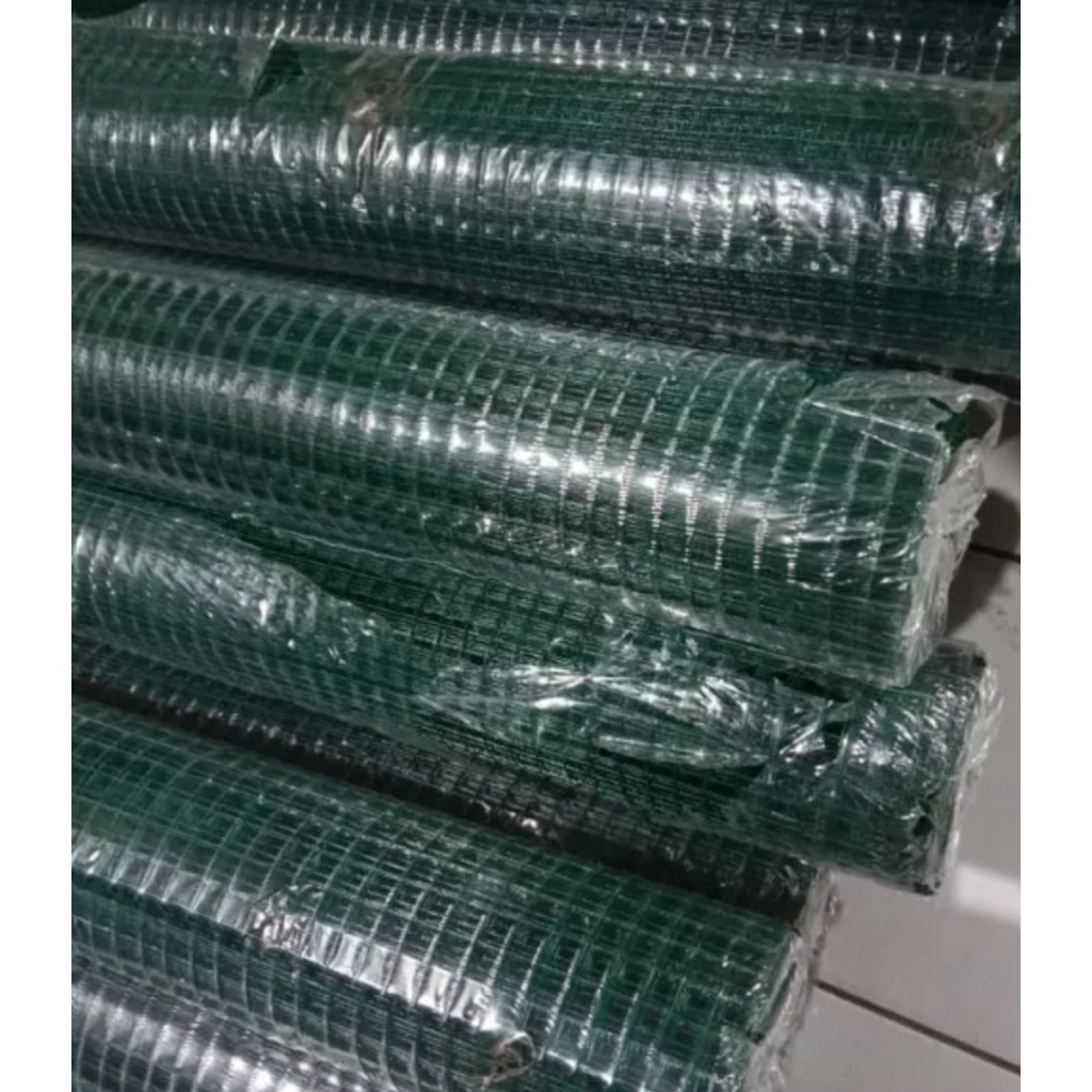 1 Roll Kawat Loket Pvc Kawat Ayakan Ram Pvc Kawat Hijau 1/2 inch Kawat Kotak