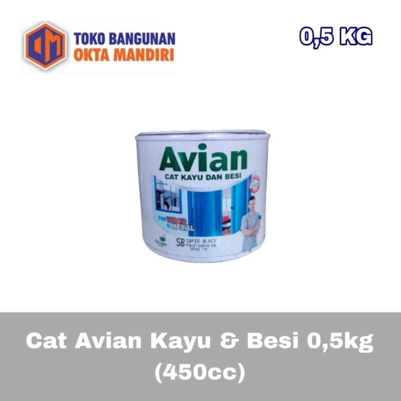 OKM - Cat Avian kayu & besi 0,5 kg - cat synthetic enamel - Cat kayu & besi high gloss