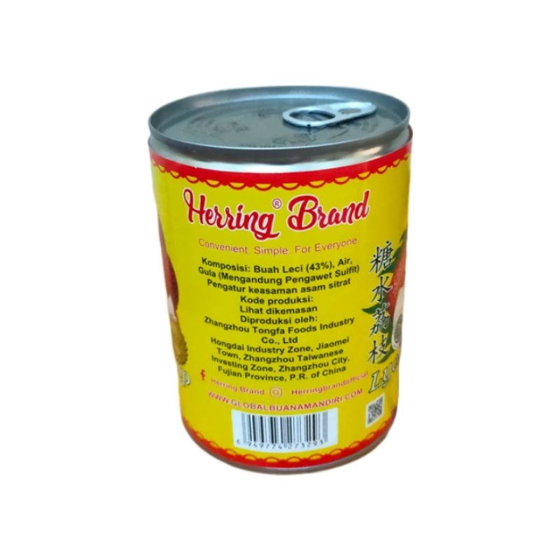 

Herring Brand Canned Lychees / Leci in Syrup Leci Kaleng 567gr