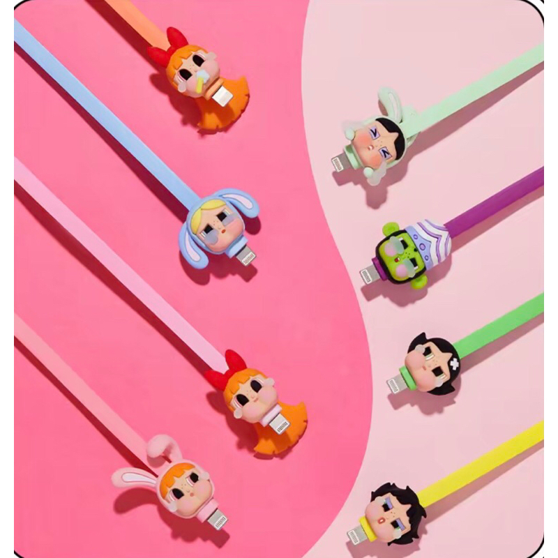 [READY TYPE C BLINDBOX] POP MART CRY BABY X POWERPUFF GIRLS CABLE IPHONE| Pop mart original 100% cab