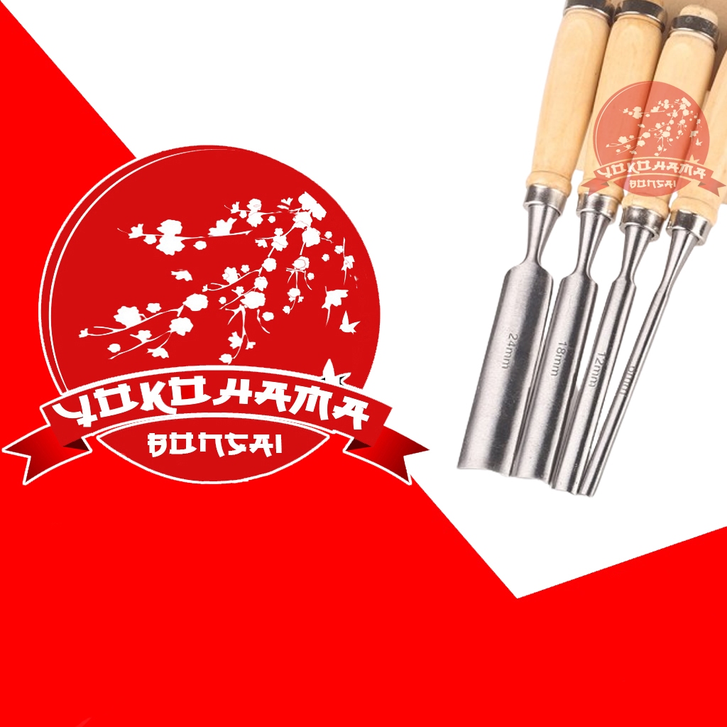 YOKOHAMA BONSAI-ALAT BONSAI Alat Pahat Kayu Set 4pcs