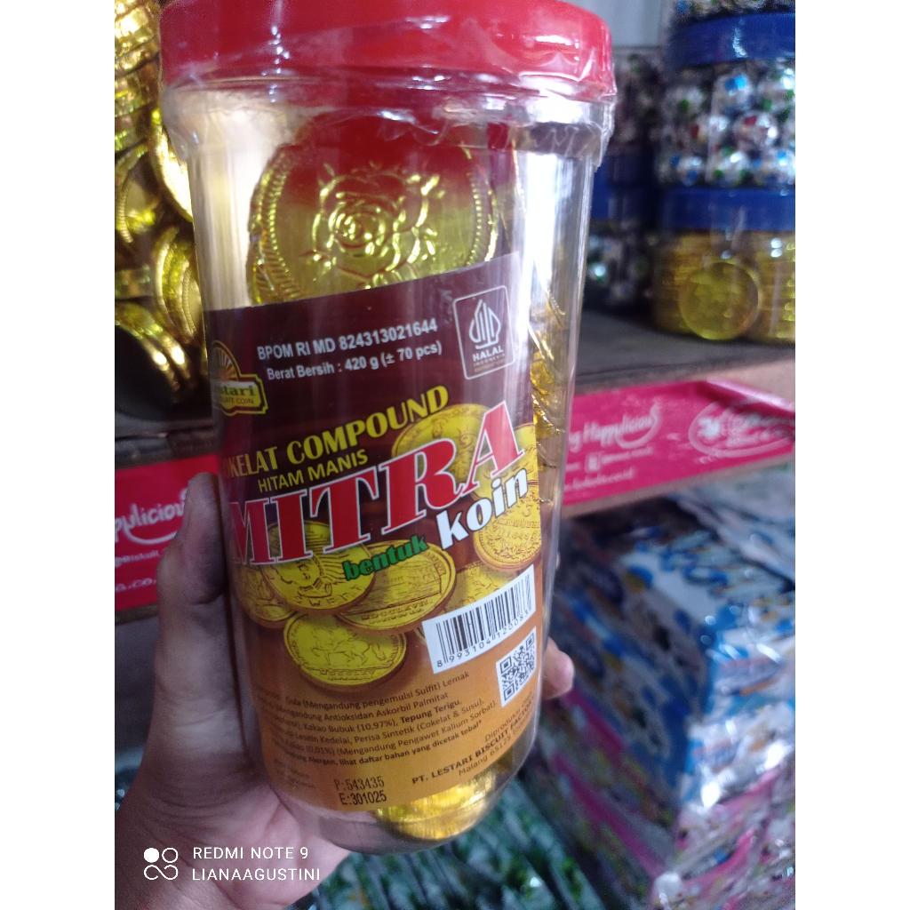 

Coklat compound MITRA bentuk koin Coklat Hitam Manis Coklat Jadul isi 70pcs