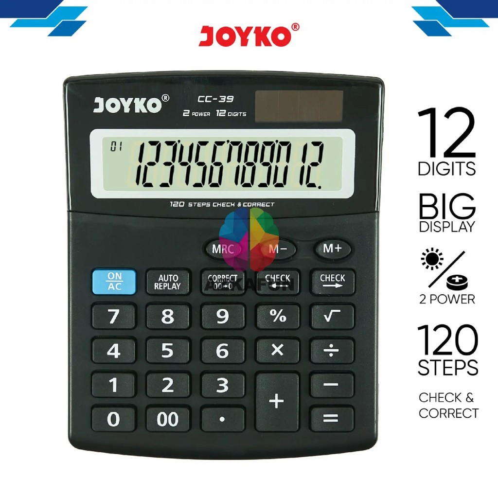 

Kalkulator Joyko CC-39 12 Digits Check Correct