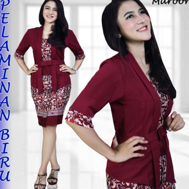 Dijamin Ori IndahKebaya  SETELAN KEBAYA KUTUBARU ETP LENGAN PENDEK ANEKA WARNA  KEBAYA PESTA MODERN 