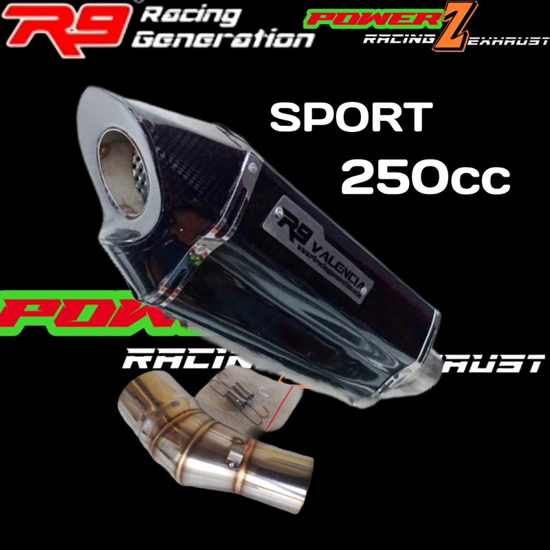 knalpot racing R9 valencia karbon Ninja250 R25 Cbr250rr dll