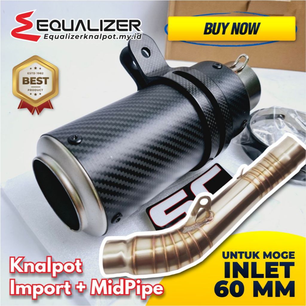 Knalpot Motor Racing IMPORT Taiwan SC Project Carbon Fiber inlet 60 mm untuk Moge Slip on Slipon Mid