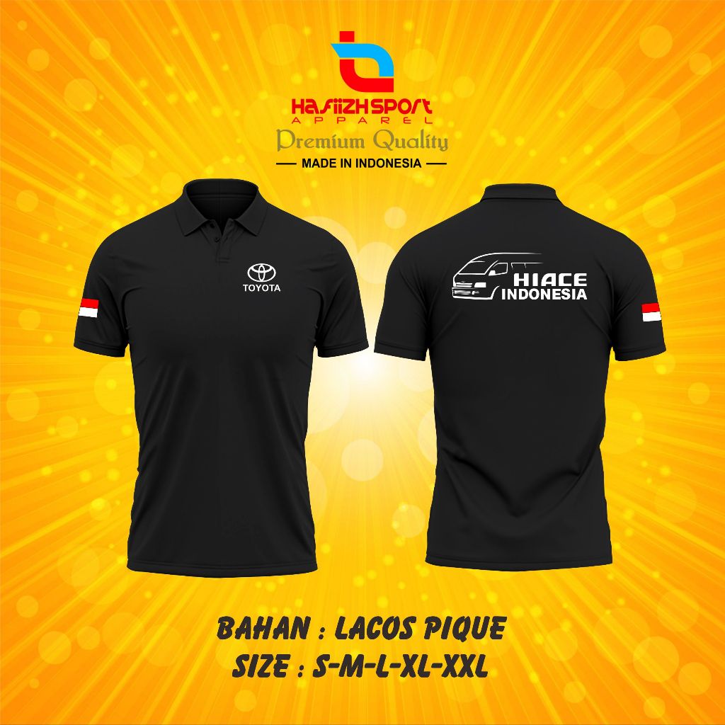 KAOS POLO TOYOTA HIACE INDONESIA BAHAN PREMIUM